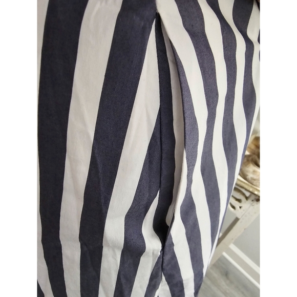 Court & Rowe Blue & White Striped Tie Waist Sleeveless Midi Shirt Dress Size 6 - Picture 5 of 8
